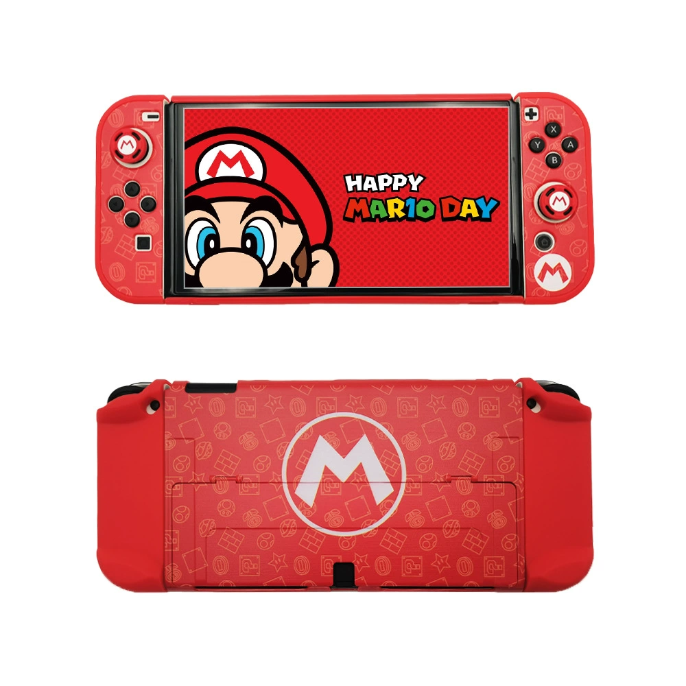 Защитная жесткая крышка (Nintendo Switch OLED) — разборная кожуховая крышка, печатные дизайны, варианты с rocker-бобами