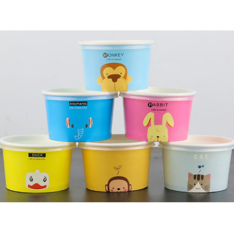 冰泣淋紙杯加厚卡通紙碗壹次性冰激淩加厚酸奶雪糕紙碗蛋糕杯50只