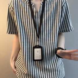 美式休闲慵懒风v领鱼骨纹短袖t恤女夏季新款简约时尚宽松半袖上衣