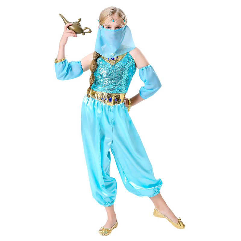 新款万圣节童茉莉公主阿拉丁神灯舞台表演服儿cosplay全套舞蹈服