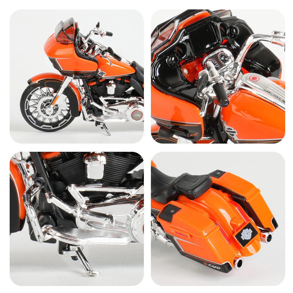 Michitu 1:18 Harley Davidson 2022 CVO Road Glide simulación aleación modelo de motocicleta base