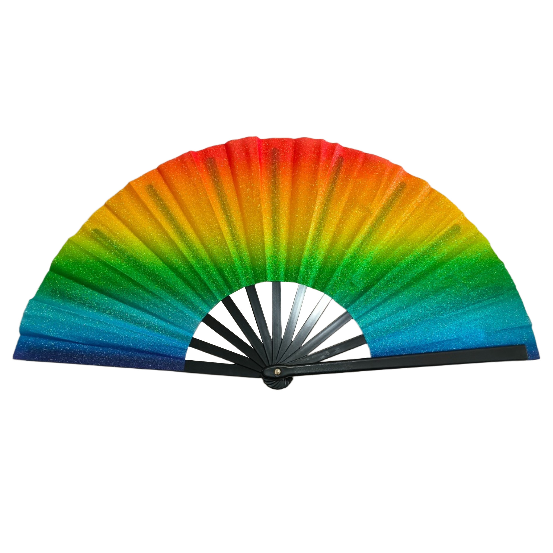 Abanico Plegable de Kung Fu de 33 cm de Plástico para Danza y Artes Marciales