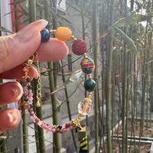 寺庙款三合生肖甲辰龙年蛇年本命年手链蜜蜡碧玺小颗粒三合鼠龙猴