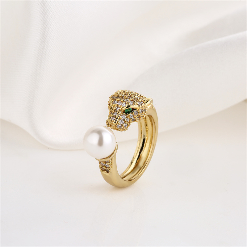 Lady Animal Copper Zircon Rings 1 Piece