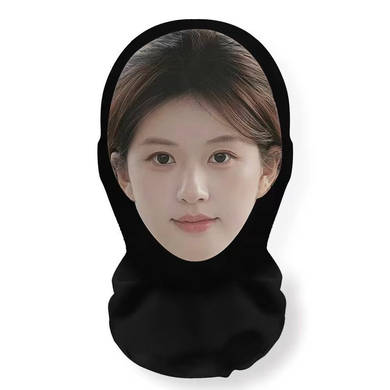 新款3D仿真人明星人脸装扮头套派对装饰面罩明星全脸搞笑网纱头套|undefined