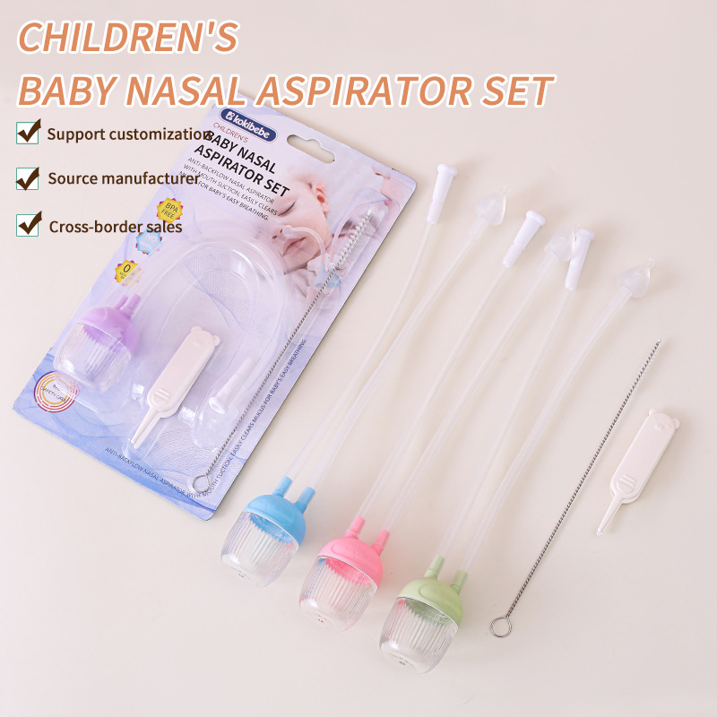 Aspirador Nasal de Succión Bucal para Bebés Set de 3 Piezas Plástico Tipo Catéter