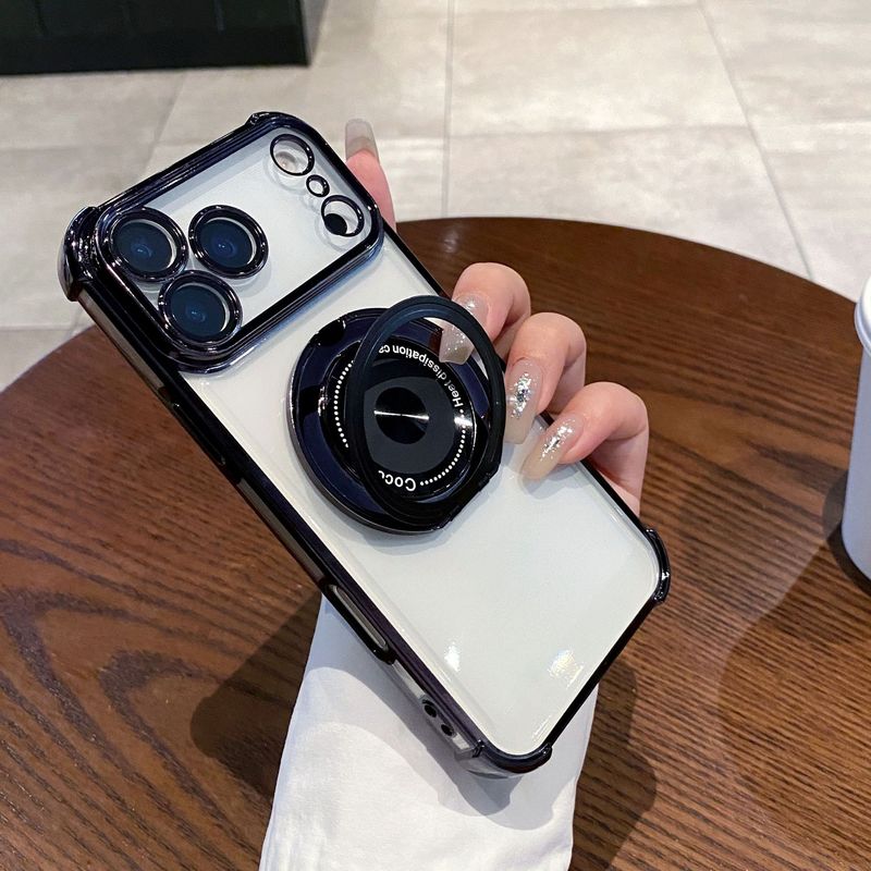 适用iPhone17promax四角防摔手机壳360旋转磁吸支架苹果16保护套|undefined