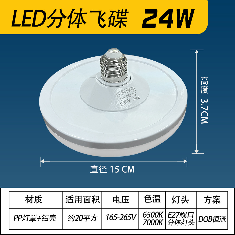 Lámpara de platillo volador LED de alto brillo bombilla de ahorro de energía disco moderno tornillo lámpara de iluminación de taller bombilla de zapato de luz blanca