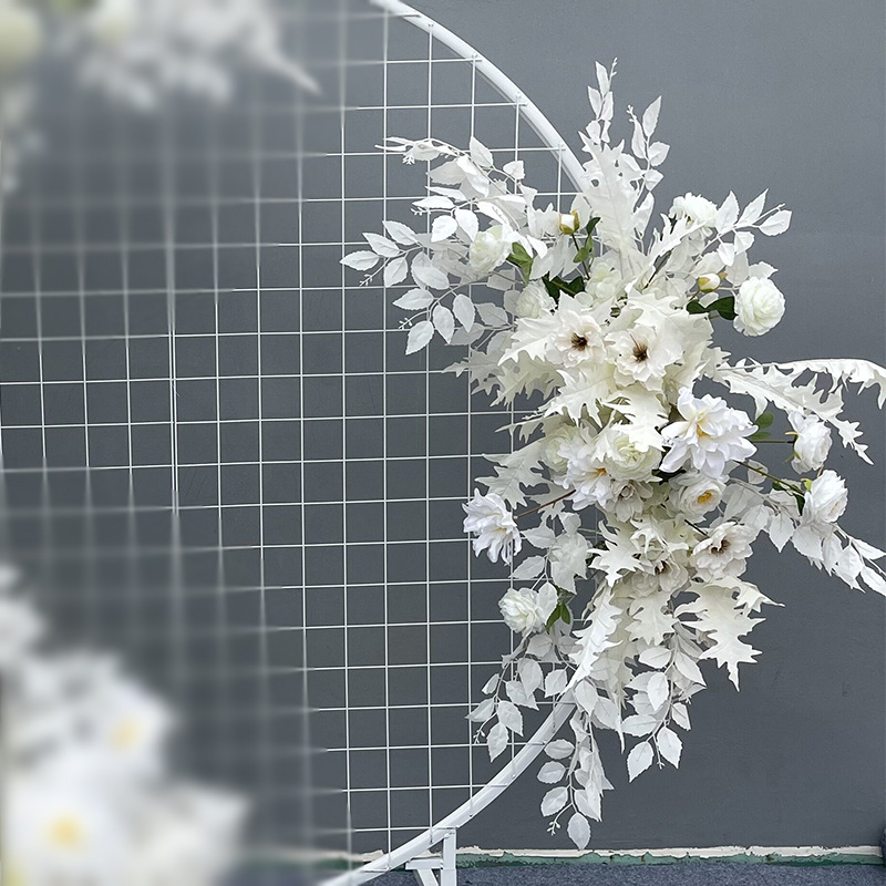 El comercio exterior de la boda flor artificial piso de la boda flor de seda apoyos de la flor de eucalipto flor artificial fila accesorios de la boda floral