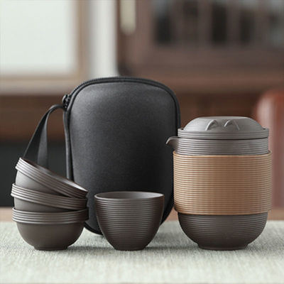 ceramics tea set Cinnabar Quik Portable travel suit outdoors Simplicity teapot