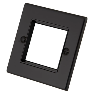 英标哑光黑欧式模块开关 1 GANG 2 MODULE EURO PLATE MATT BLACK
