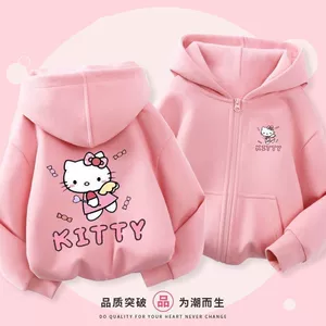 Hello kitty комфортный детский кардиган толстовка с капюшоном с молнией