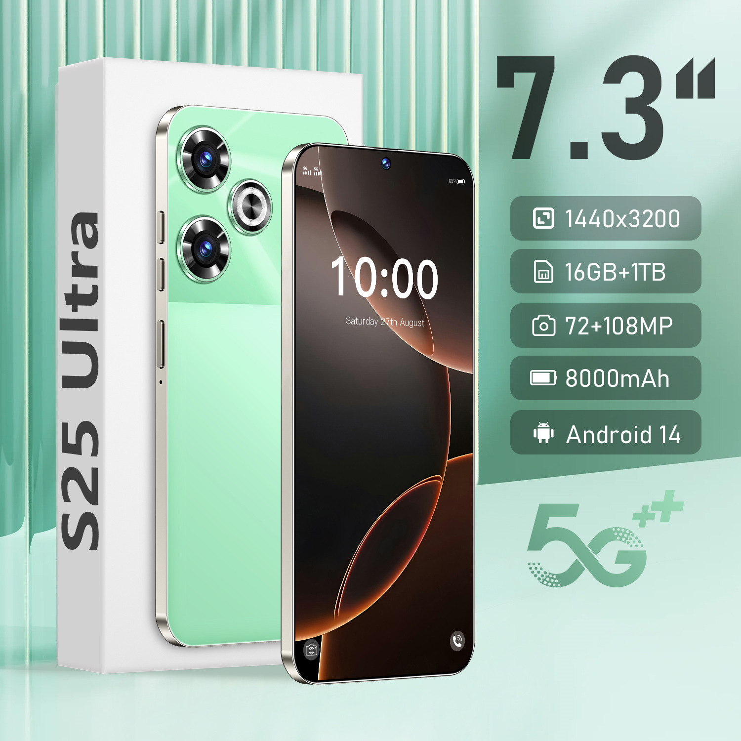 跨境热销S25 Ultra安卓智能5G手机6.6寸大屏智能手机2+16外贸手机