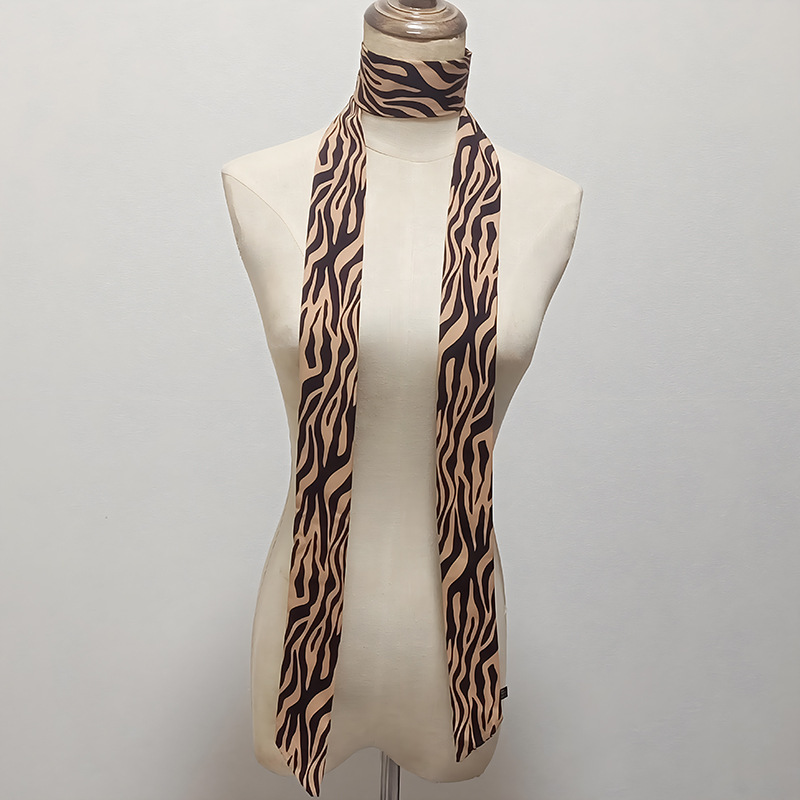 韓国版の細い細い長さの小さいスカーフの女性はバッグの取っ手を縛って春夏の秋のシフォンのプリントの小さいスカーフのマフラーを持ちます。|undefined