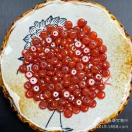 红玛瑙散珠子隔片算盘珠手工 diy编织手链手串耳环小隔珠配件材料