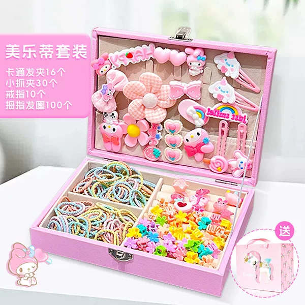 Kuromi Girls' Hair Accessories High-End Gift Box 3 to 6 Years Old Children's Birthday Gift Princess Series Gift Box Set Hair Clips
