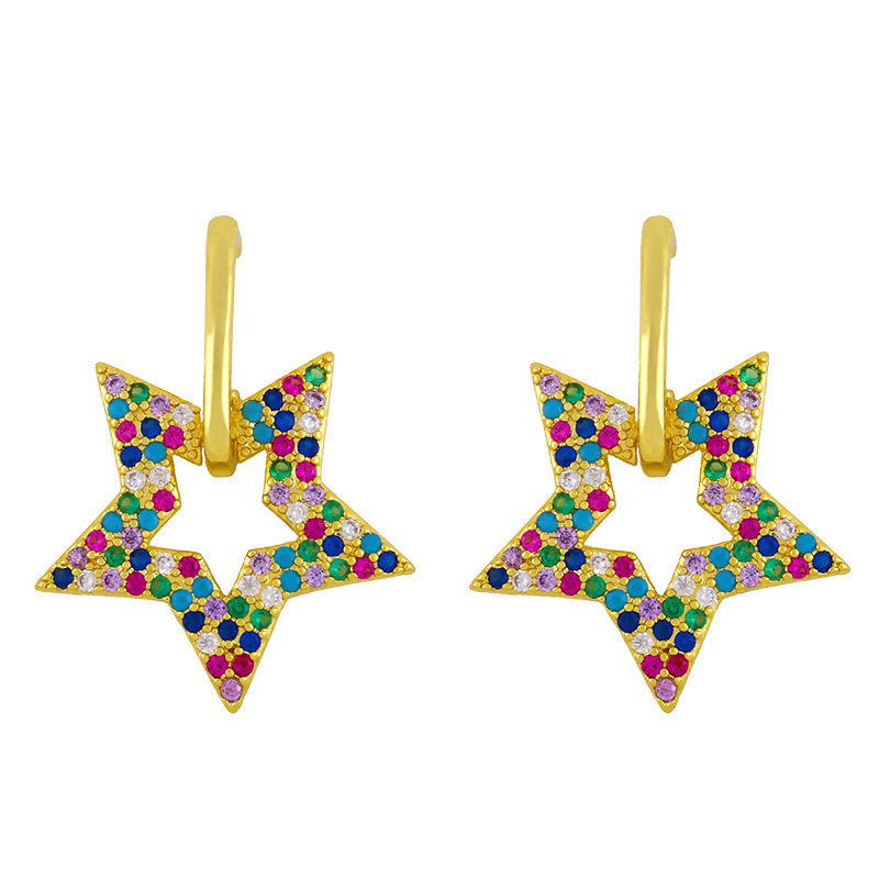 Fashion Geometric Copper Inlaid Zircon Earrings Wholesale display picture 6