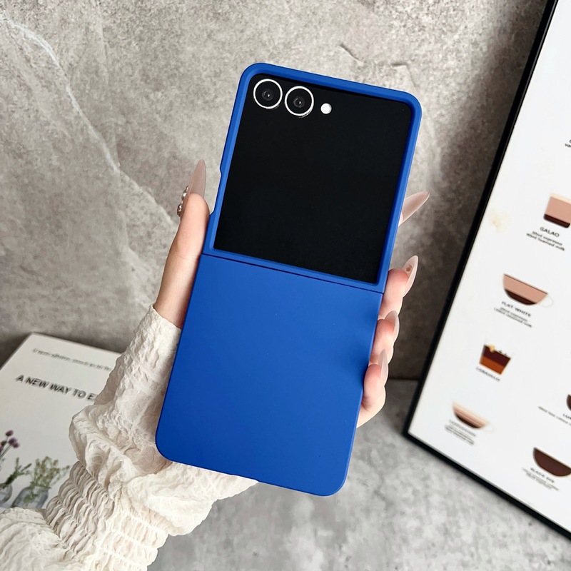 ins ソリッドカラーの肌の感触の大きなウィンドウ Samsung Galaxy ZFlip 30% off スタックスクリーンビジネス落下防止携帯電話ケースシンプル|undefined