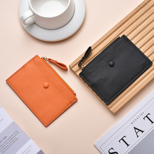 Keychain Wallet with Coin Purse for Women, Small Card Holder, Ins Style, Two-in-One Keychain Organizer, PU Leather Texture