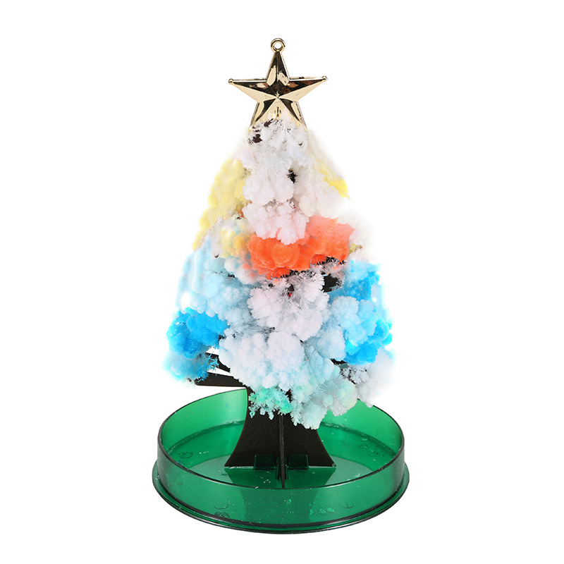 árbol de Navidad mágico árbol de papel floreciente crecimiento mágico árbol de cristal para niños DIY juguetes experimentales científicos