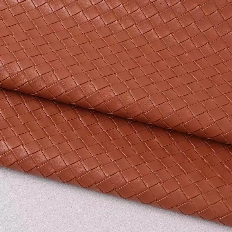 新款环保小编织纹双针拉毛底pvc1.0mm人造革 箱包家具家居面料