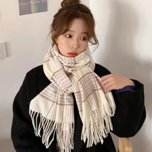 星月豚骨潮流款格子保暖情侣百搭jk制服韩版ins日系少女围巾冬季