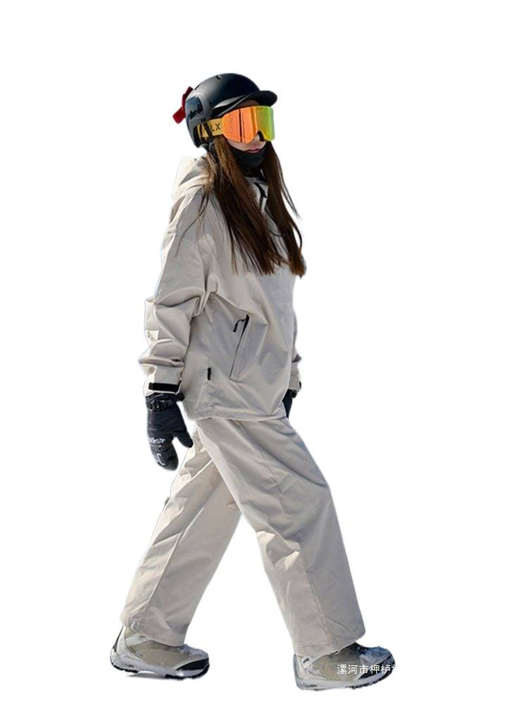 Cold-proof ski ski suit, set, windproof sweatshirt charging