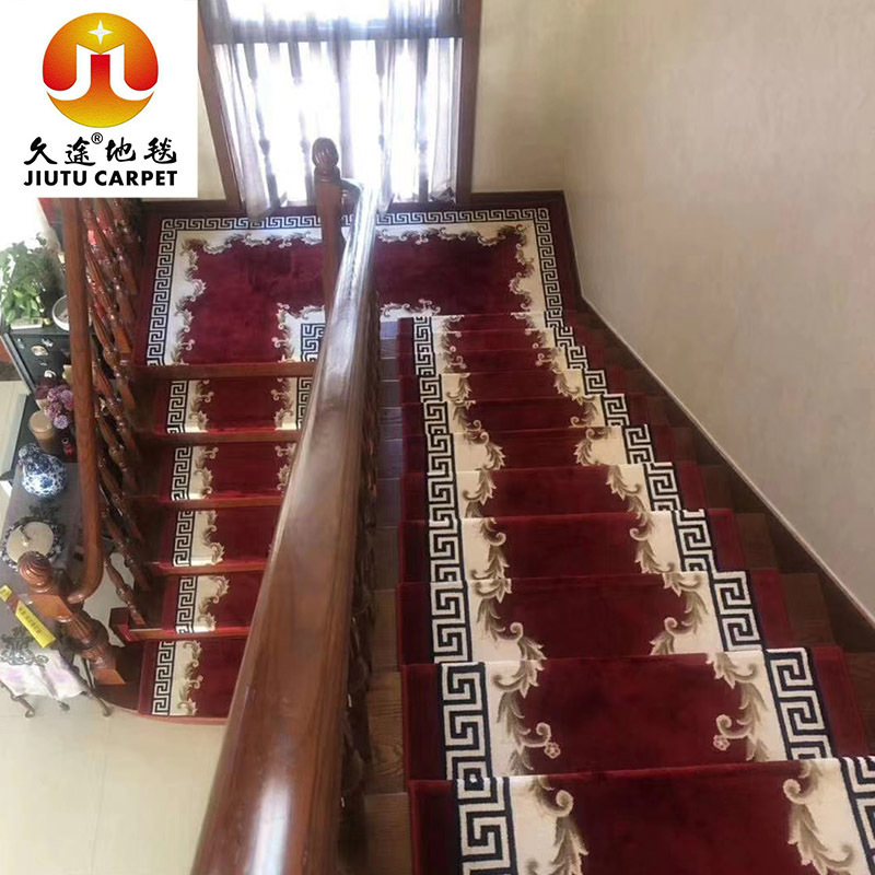 stairs Stepping mat Absorbent pads Red Carpet European style non-slip mat thickening door mat Free gum Corridor Wood stick Floor mats