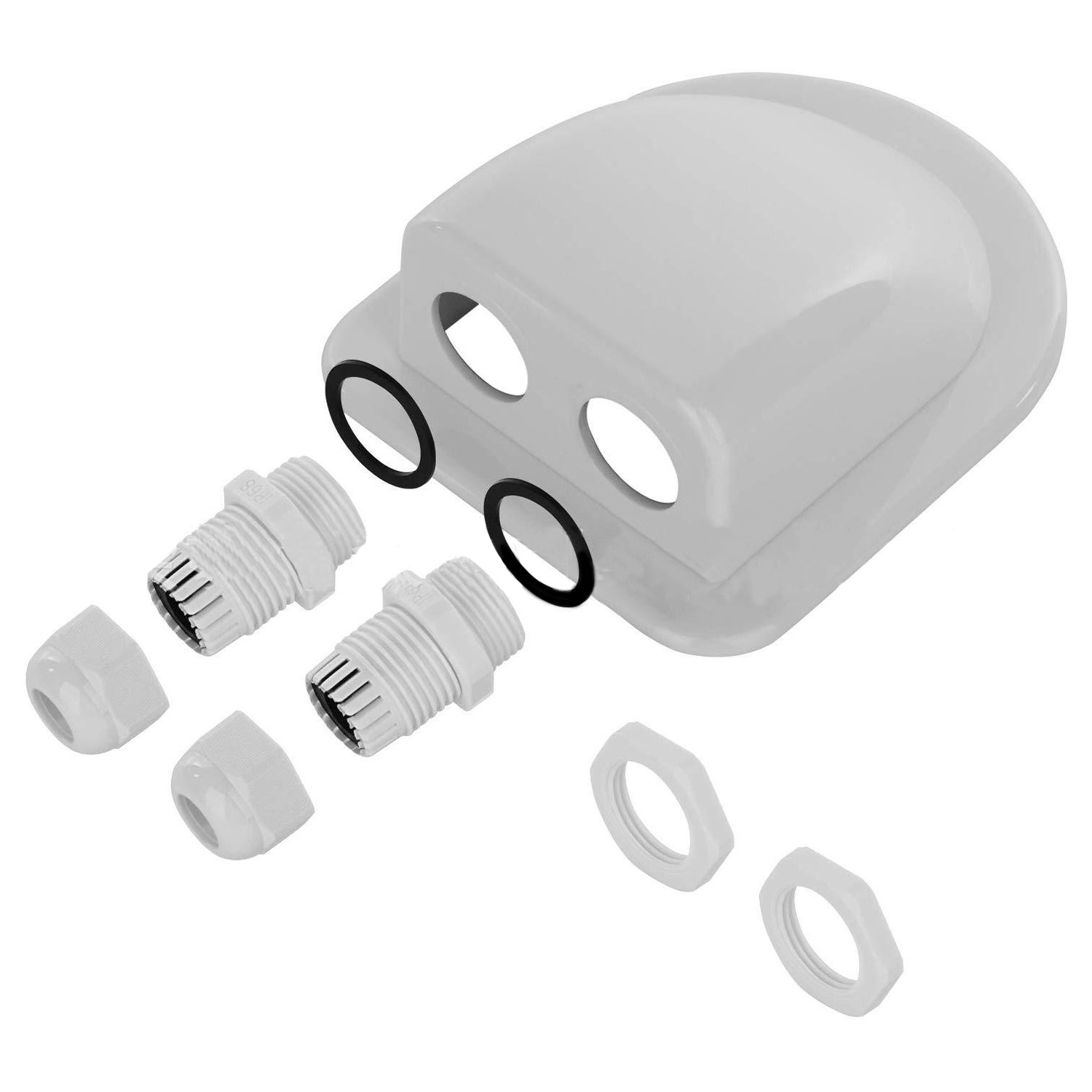 房车车顶防水接线盒弧形太阳能光伏塑料支架双孔ABS光伏用品配件