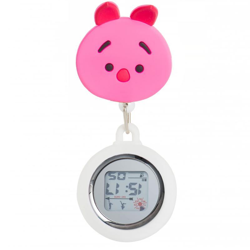 Reloj de enfermera de estiramiento multifuncional luminoso fuerte reloj colgante reloj electrónico digital retráctil de dibujos animados lindo clip cronómetro reloj de bolsillo