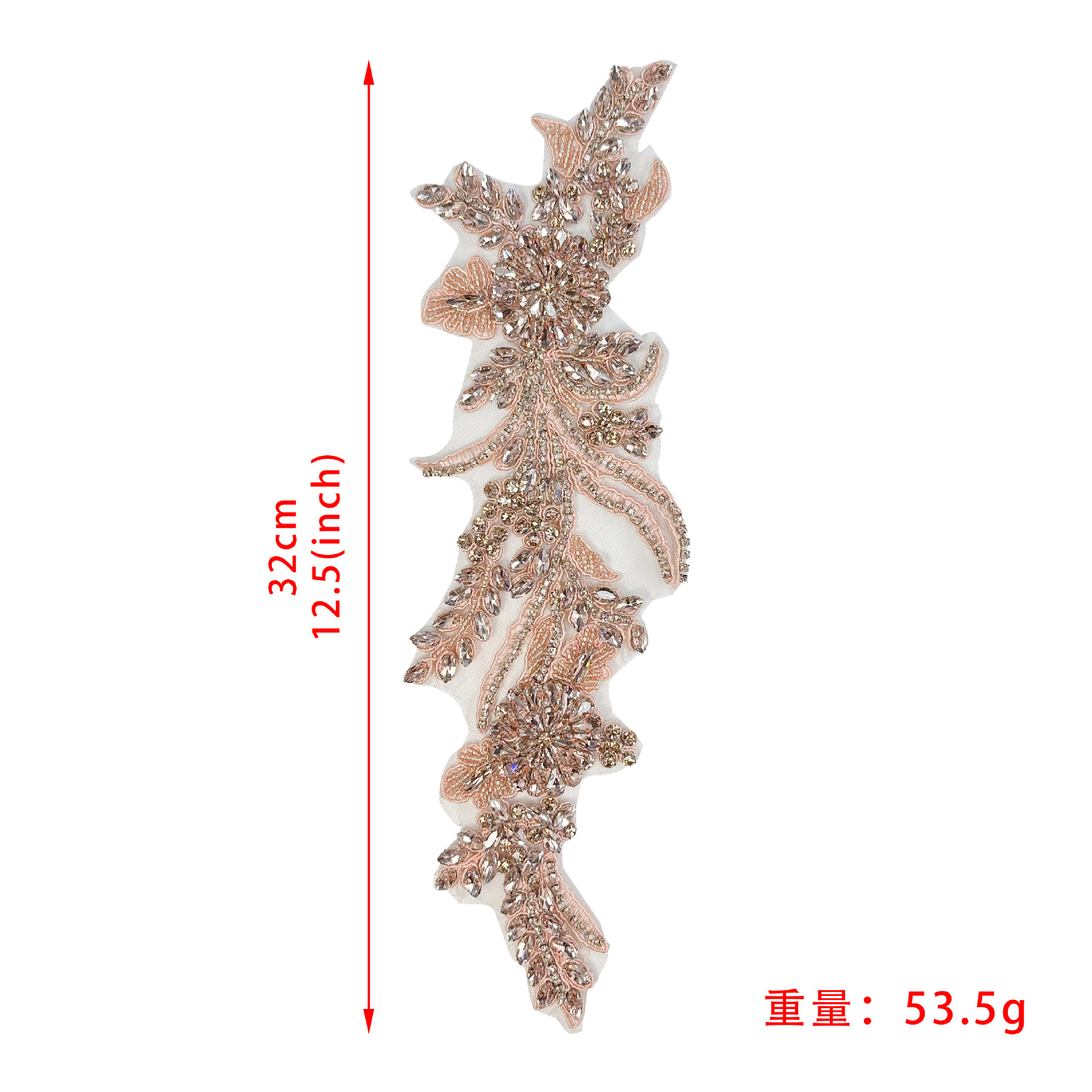 Rose Gold encaje diamante para flores accesorios de vestido de boda cintura vestido de perlas de clavado a mano decoración decoración decal al por mayor