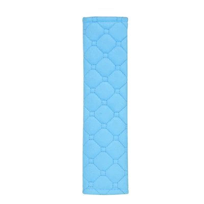 Universal Car Seatbelt Shoulder: Seat belt shoulder pad - short-plush-plaid-shoulder-pads-blue