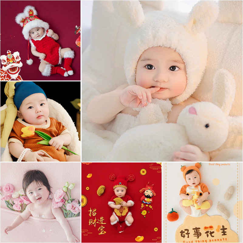 Baby 100-Day Photo Shoot Baby Clothes Rental Newborn Children Photography Props Full Moon Photo Props Themed Clothing