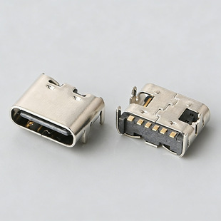 Type-C 6Pin������ĸ��6.5mmSMT�NƬSPCC�F��3A�����RoHS�B����