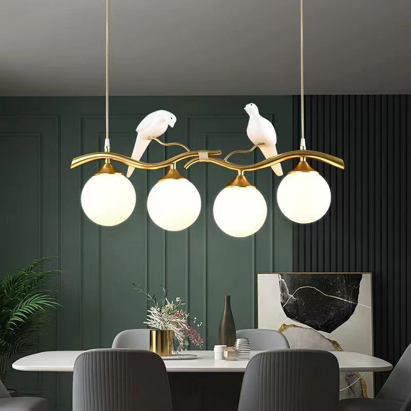 Dining room chandelier Nordic modern style bird dining room lamp creative dining table lamp store decorative glass chandelier