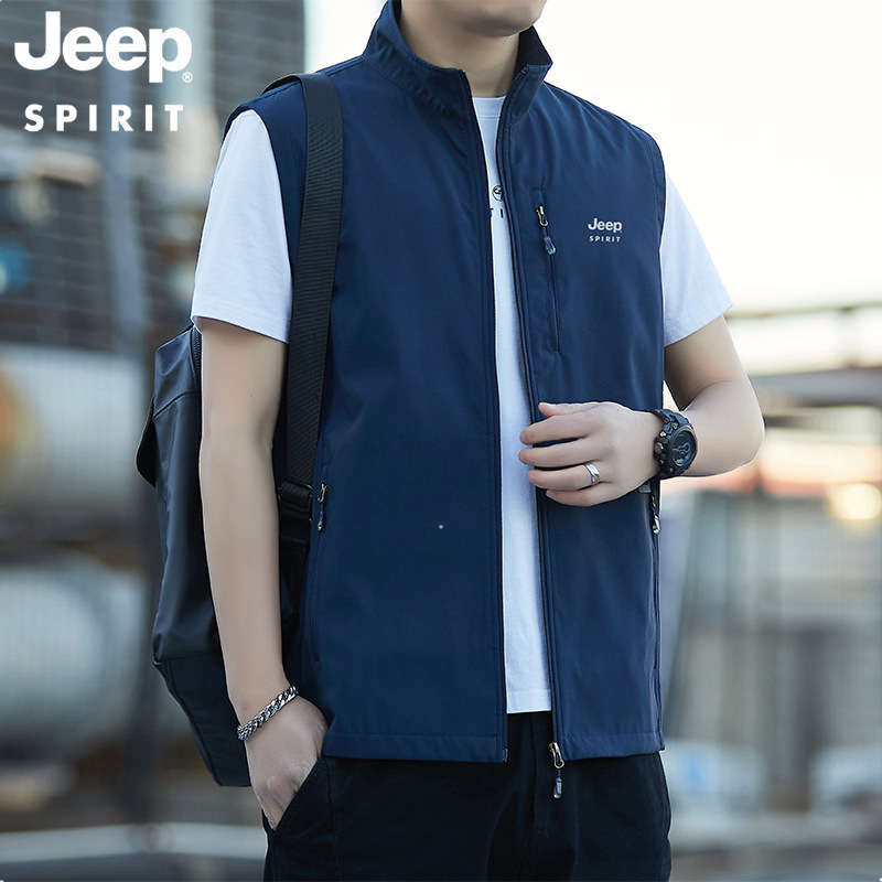 JEEP SPIRIT男士休闲马甲新款秋冬男装简约钓鱼马夹男DV7629|undefined