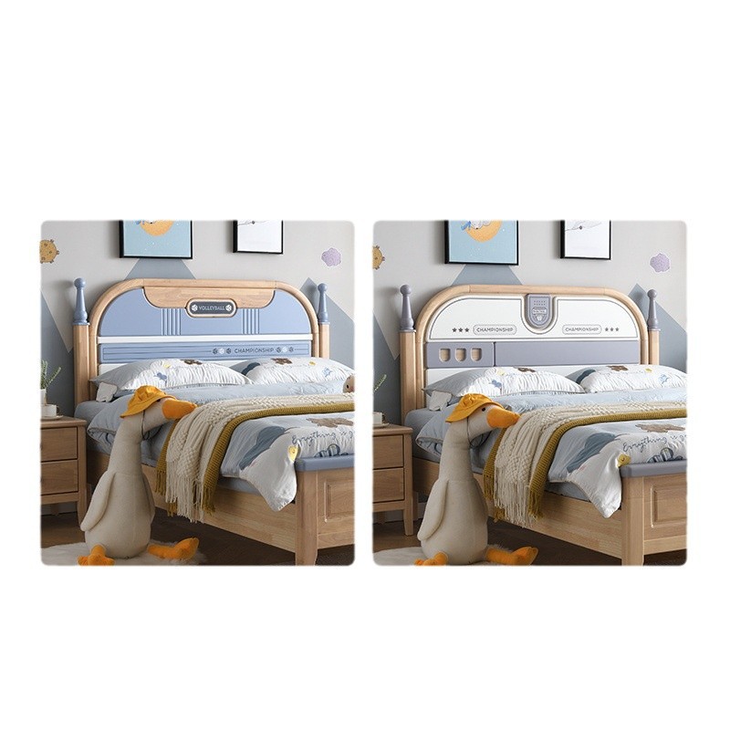 Nórdico juvenil de madera maciza cama infantil 1,2 m cama individual 1,5 m para niños y niñas almacenamiento cama de madera maciza