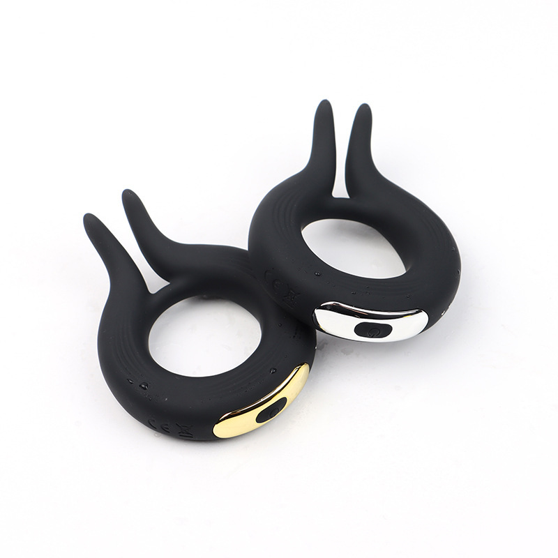 Magnetic USB Rechargeable Vibrating Rabbit Ear Lock Ring, 10-Frequency Delay Ring — detail image 4