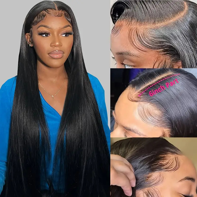 12A Front Lace Wig Amazon Black Women's Long Straight Hair Fluffy Natural Fashionable Full Wig Wholesale Dropshipping 12A Front Lace Wig Amazon Black Women's Long Straight Hair Fluffy Natural Fashionable Full Wig Wholesale Dropshipping