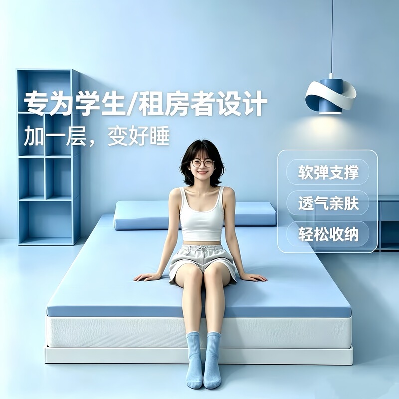 Student dormitory mattress for bunk beds, deep sleep gel slow-rebound memory foam tatami small blue mattress for rental housing Student dormitory mattress for bunk beds, deep sleep gel slow-rebound memory foam tatami small blue mattress for rental housing