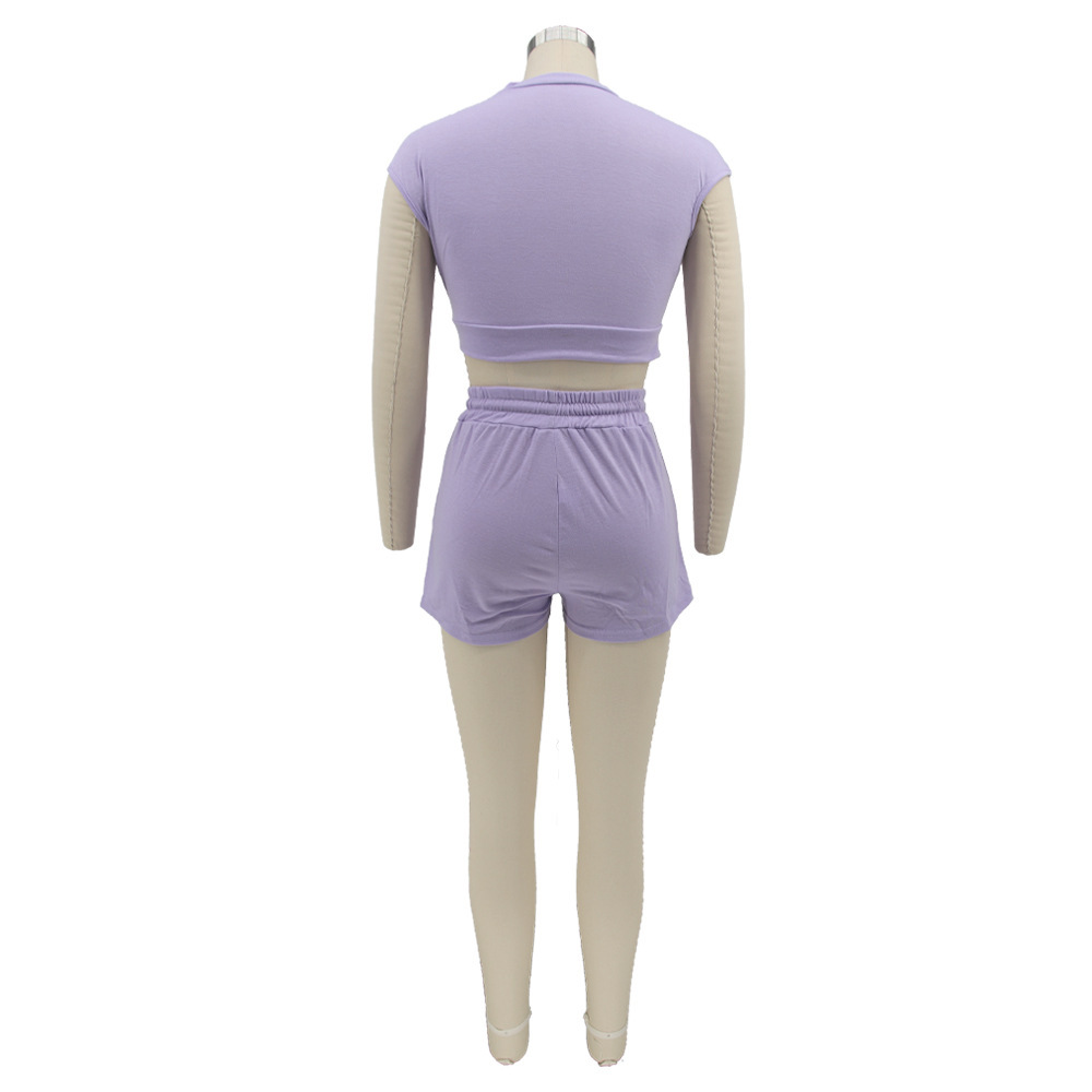 Women's solid color fashion casual suit