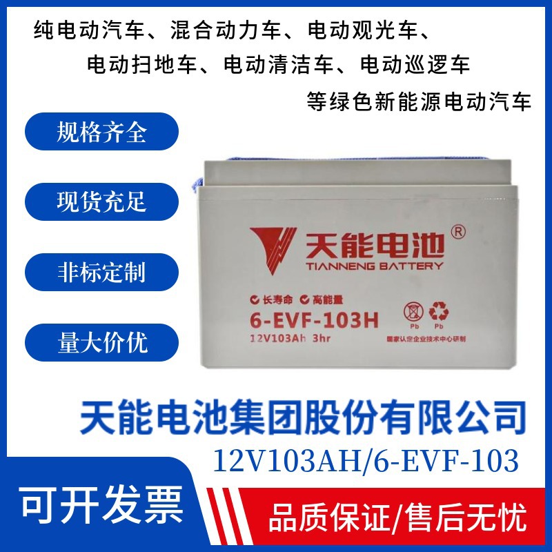 天能6-EVF-160蓄电池12V160AH 电动汽车升降平台洗地机观光车电池