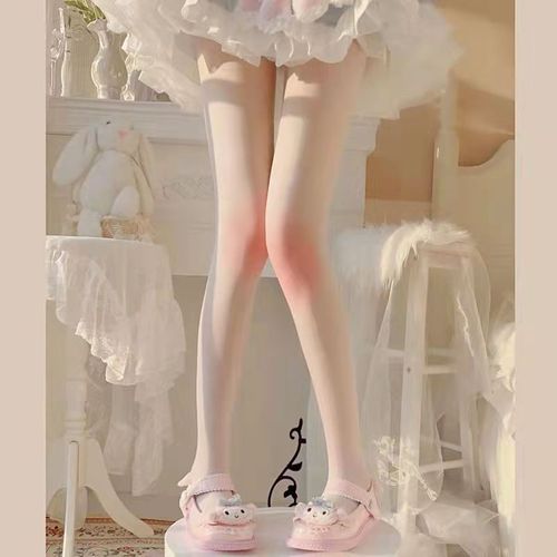 Japanese sweet girl Lolita knee blush stockings velvet cute cute girl COS pure desire white pantyhose