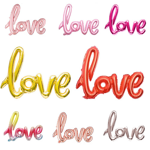43-inch large conjoined LOVE letter shaped aluminum film balloons wedding party holiday decoration balloon wholesale
