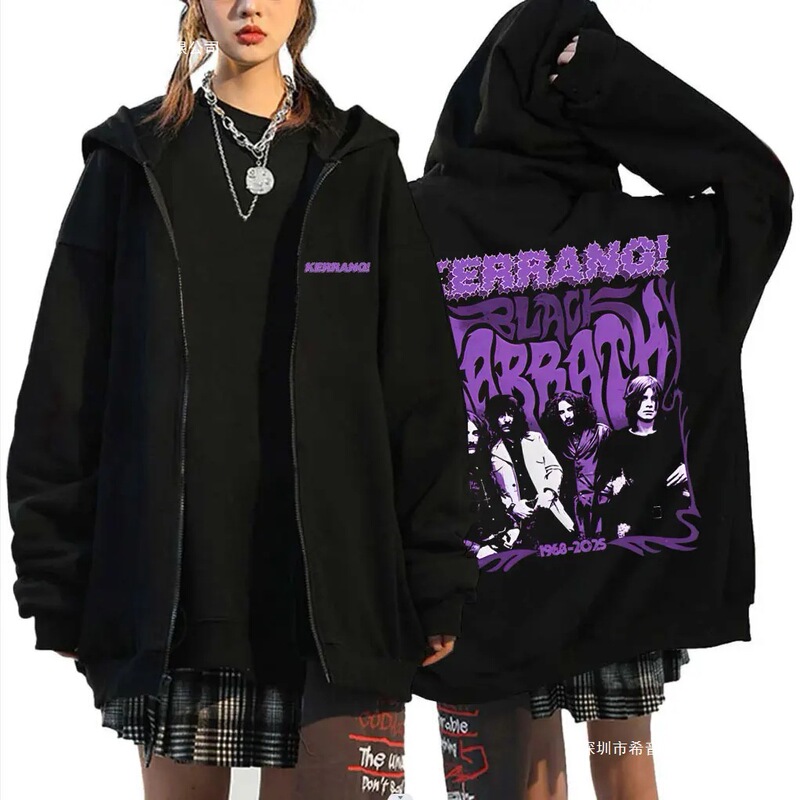 Heavy Metal Rock Band Black Sabbath Zipper Hoodie Ozzy Osbourne Graphic Hoodie Men