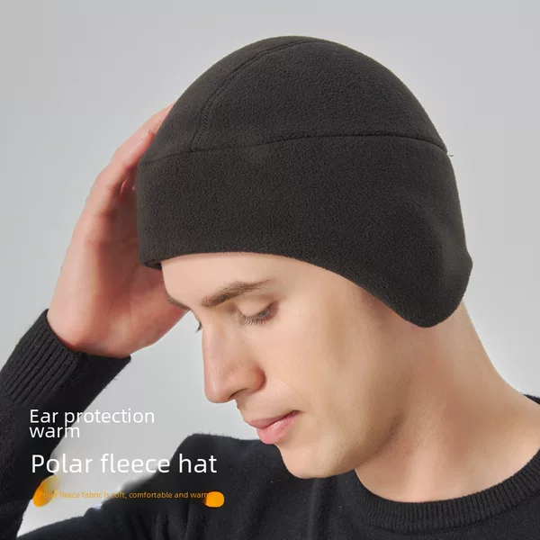 Autumn and Winter Warm Cycling Cap, Outdoor Skiing Fleece Ear Protection Hat, Cold-Proof Bicycle Hat, Thickened and Warm