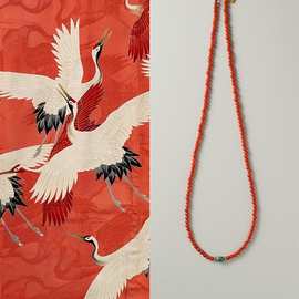 「柿柿如意」天然南红项链女绿松石新中式国风红玛瑙民族风锁骨链