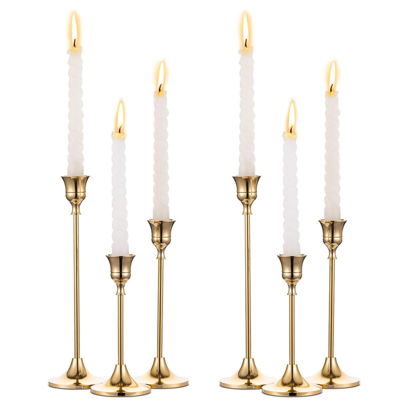 Candelaria transfronteriza piezas de metal y aluminio decoración retro candelabros de bronce decoración navideña decoración de bodas artesanías