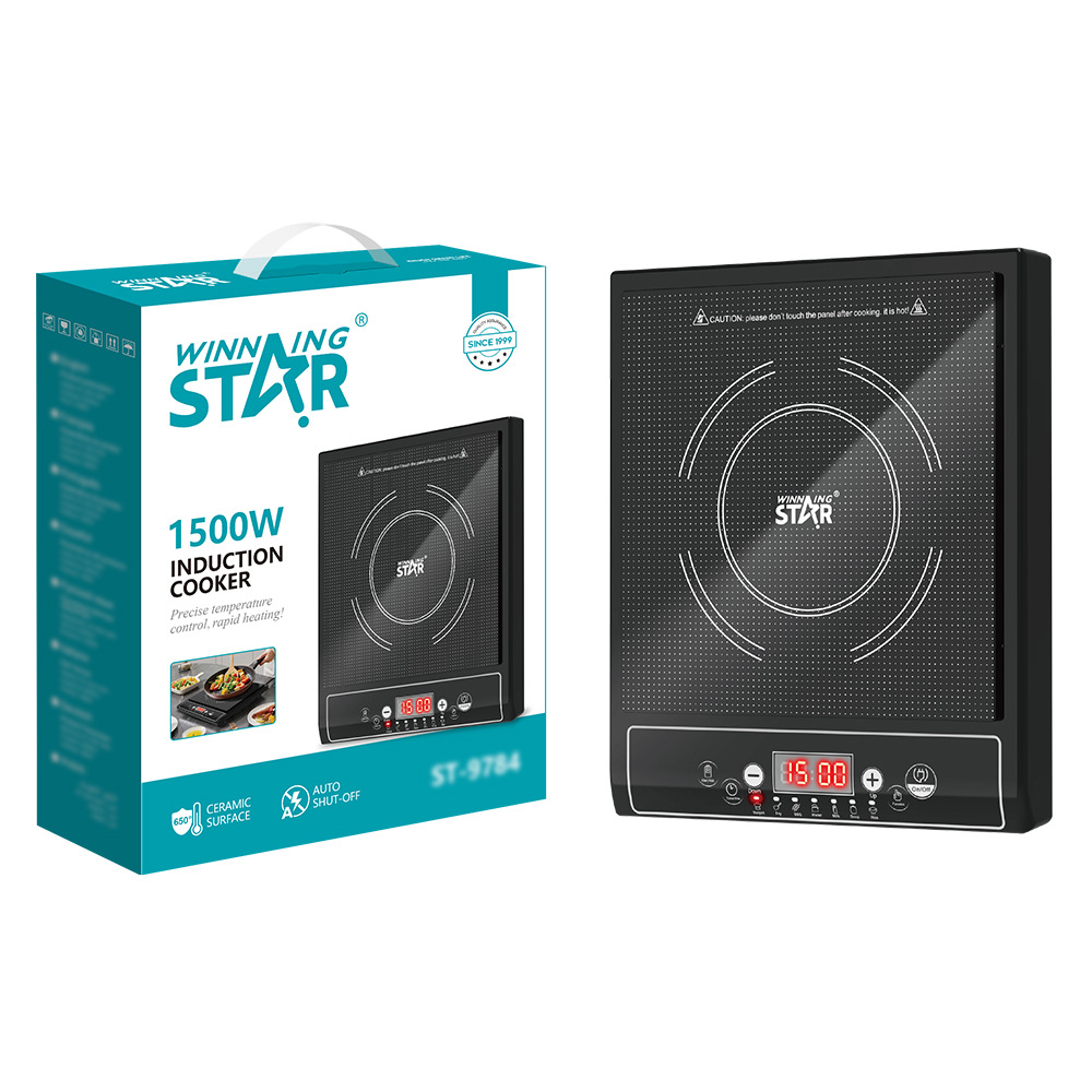 Winning Star Panel de cerámica transfronterizo para el hogar Impermeabilización inteligente Protección automática de apagado Cocina de inducción táctil