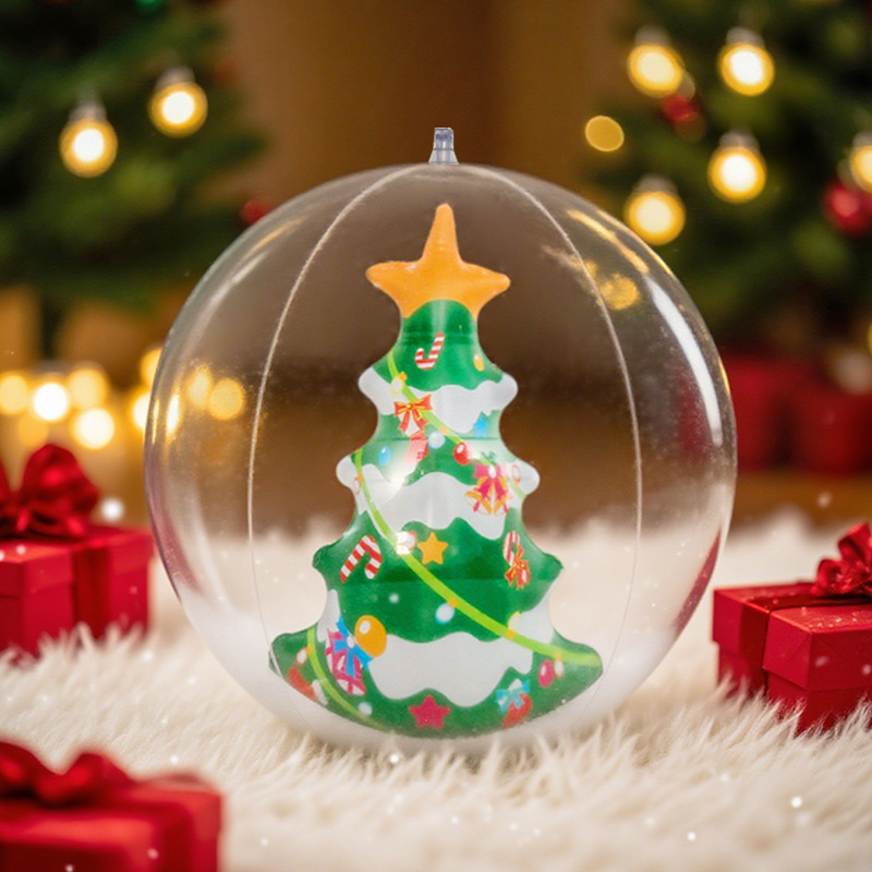 Bolas de Navidad inflables de dibujos animados transfronterizos Navidad Navidad Disposición de juguetes de PVC transparente espesa image 5